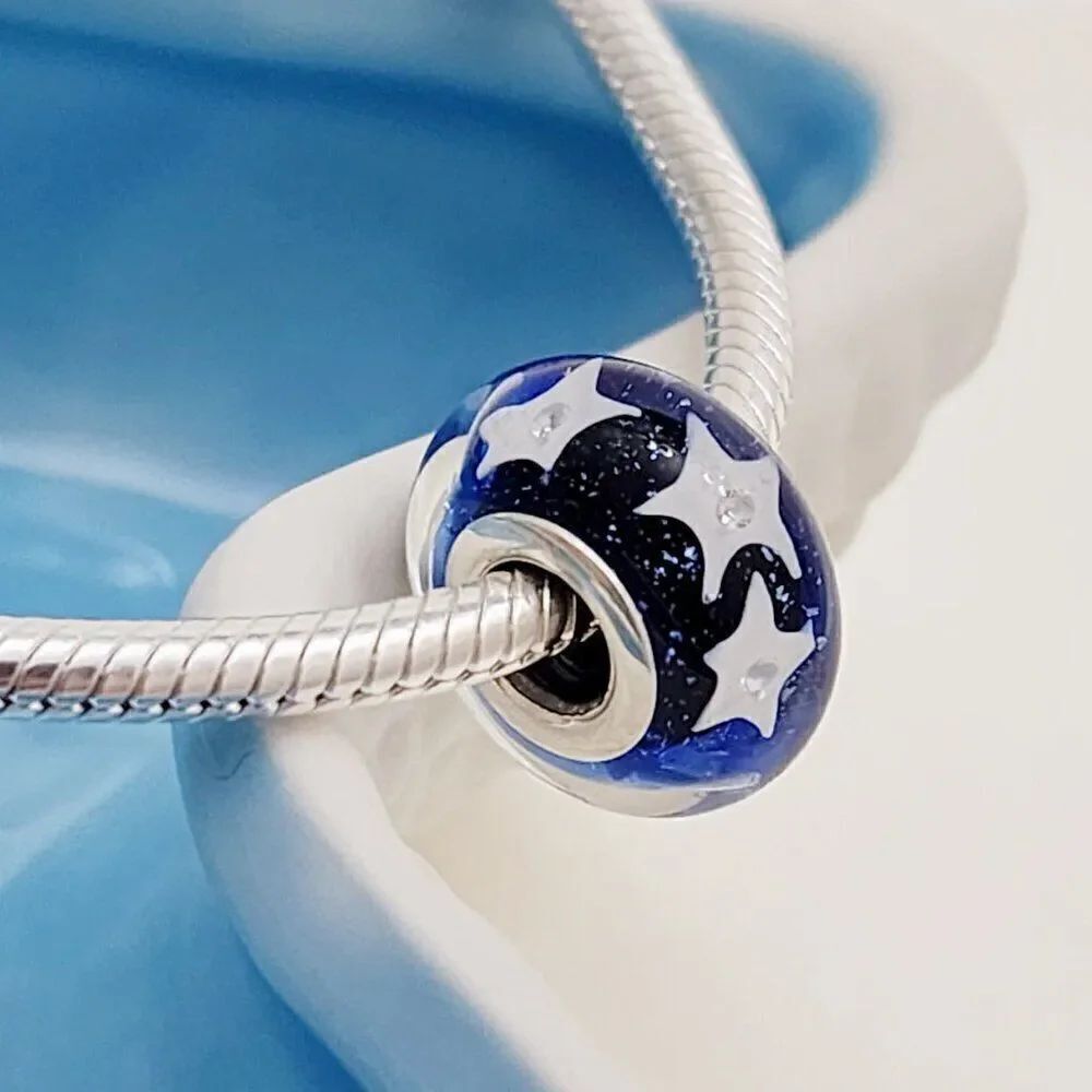 Pandora Starry Night Sky Murano Glass Charm